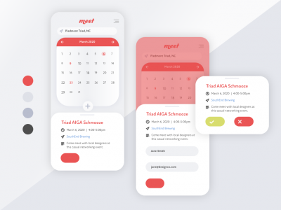 Meet-feature App screens